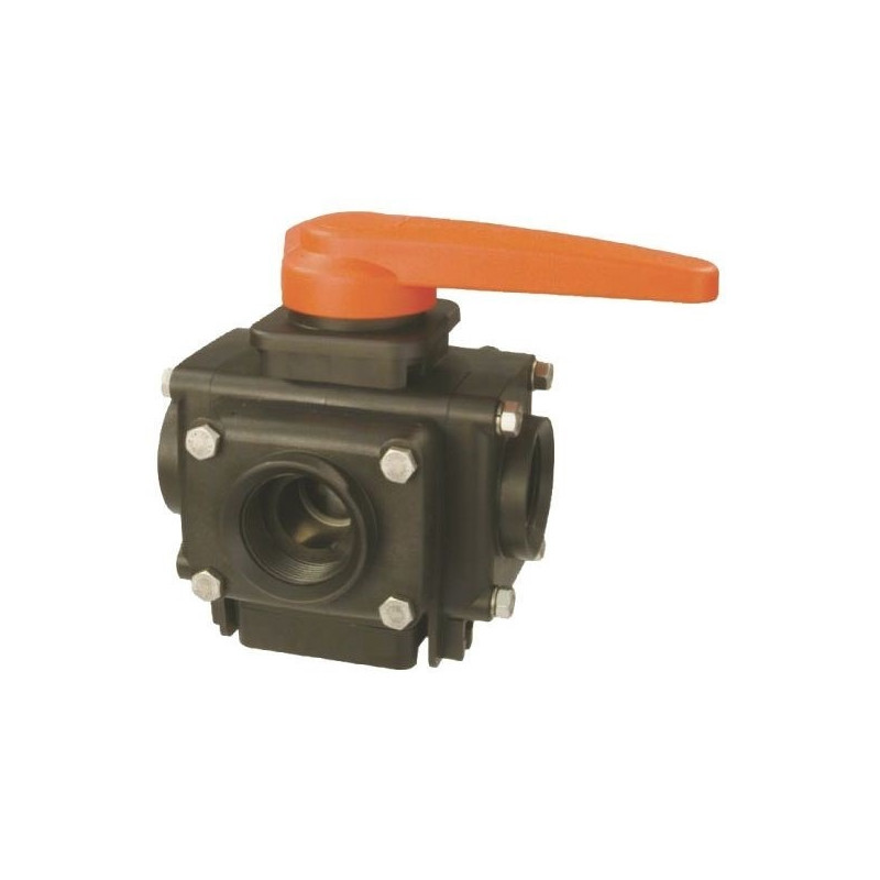 4-way ball valve 1"F 453, ARAG, 453043A44, 453243A44