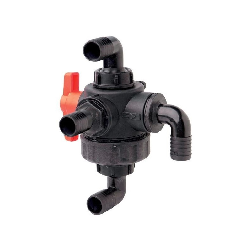 4-way ball valve with hose connections, 453004