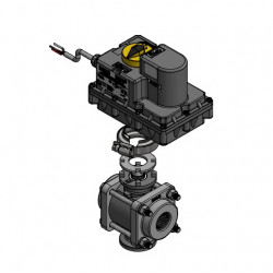 Banjo 3-Wege-EIN/AUS-Magnetventil, 3/4&quot;F-Gewinde, 1&quot;-Flansch, Anschluss unten, EV075BL24