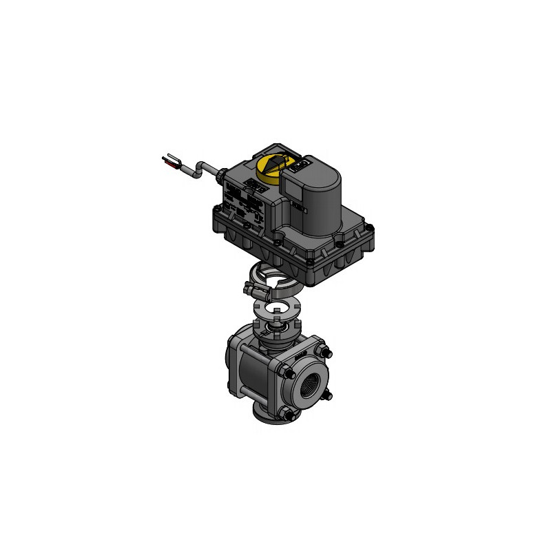 Banjo 3-Wege-EIN/AUS-Magnetventil, 3/4&quot;F-Gewinde, 1&quot;-Flansch, Anschluss unten, EV075BL24