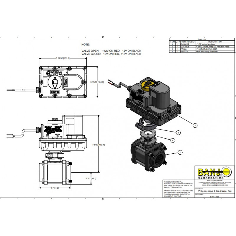 Banjo-Steuermagnetventil, 1&quot;F-Gewinde, EVR1008