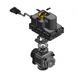 Banjo-Magnetventil EIN/AUS 1&quot; Flansch 3-Wege mit Bodenanschluss und Stecker, MEV100BL9