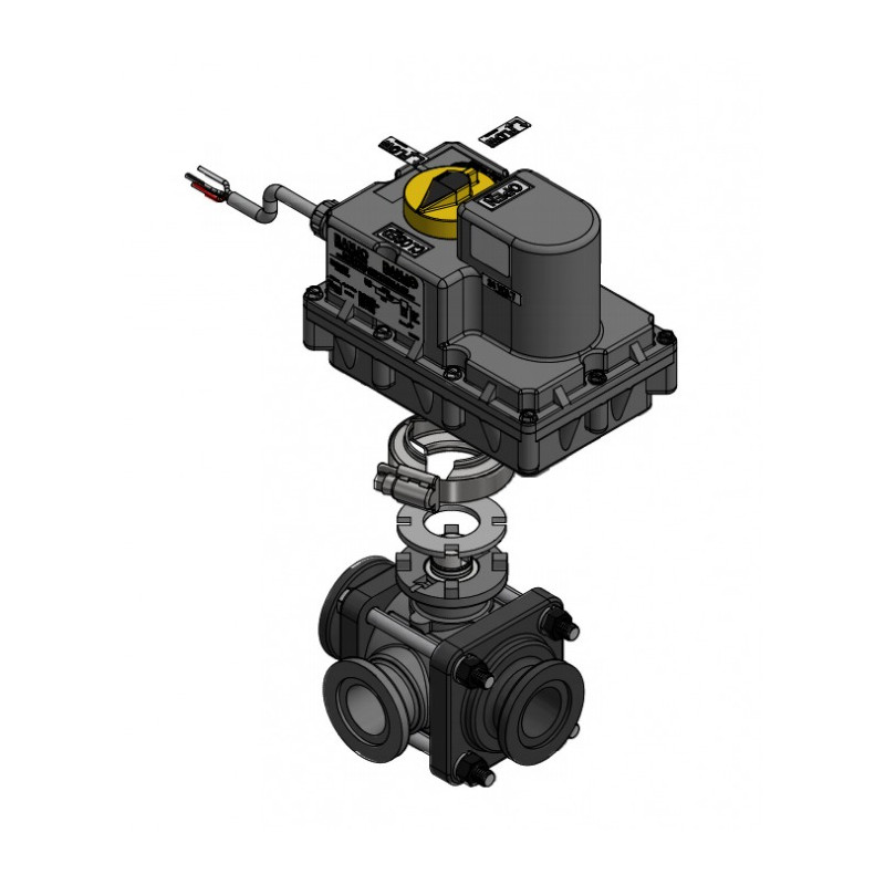 Banjo-Magnetventil Ein/Aus 1" Flansch 3-Wege mit seitlicher Zufuhr, MEV100SLCF24
