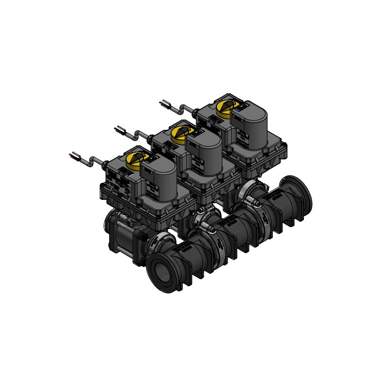 Banjo-Block mit 3 Ein/Aus-Magnetventilen, 1"-Flansch, mit Bypass, MEV103CFPB
