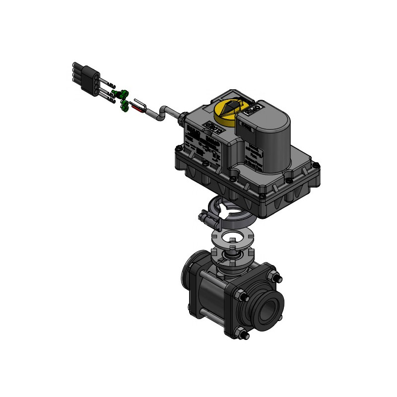 Banjo-Magnetventil Ein/Aus 1" Flansch mit 4-poligem Stecker, MEV111CF