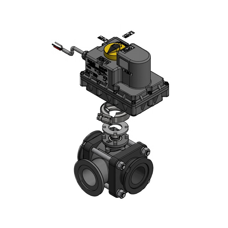 Banjo-Magnetventil EIN/AUS 2" Flansch 3-Wege mit seitlicher Zufuhr, MEV200SL24