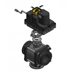 Banjo-Magnetventil, EIN/AUS-Flansch, 2&quot; Vollanschluss, 3-Wege, unten, MEV220BL243D