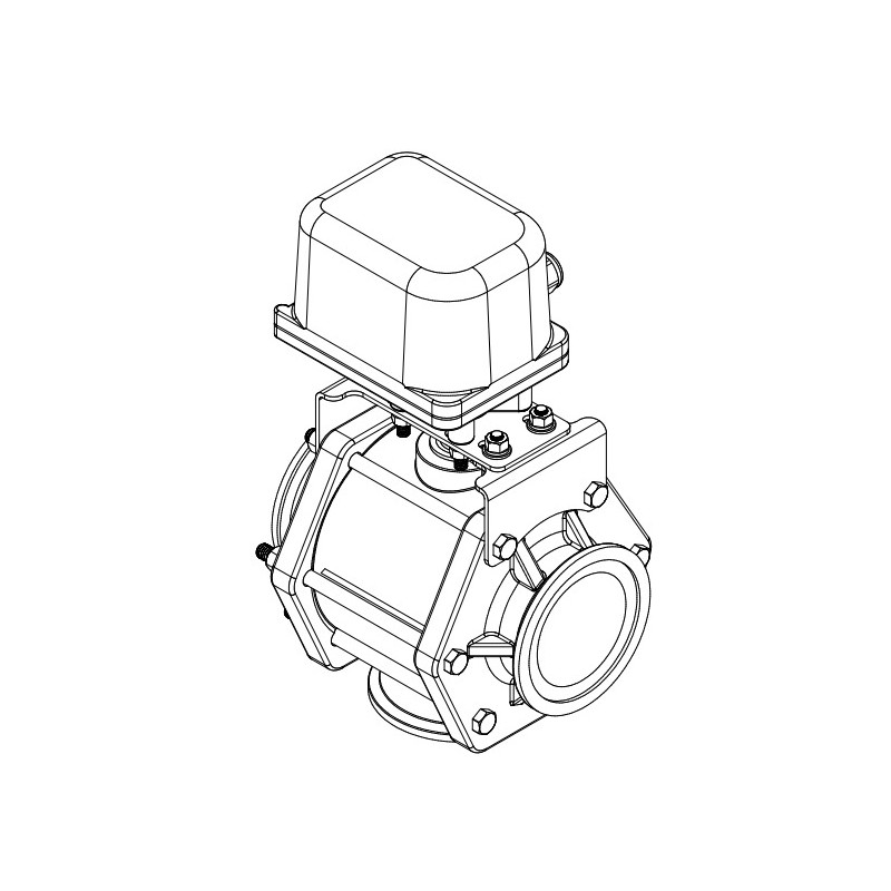 Banjo-Magnetventil EIN/AUS-Flansch 3&quot; 3-Wege Voller Durchgang, MEV300BL