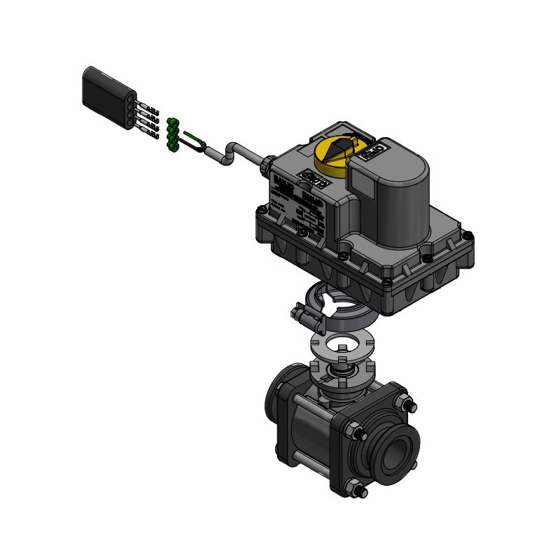 Banjo-Magnetventil, 1"-Flansch, mit 4-poligem Stecker, MEVR101CF