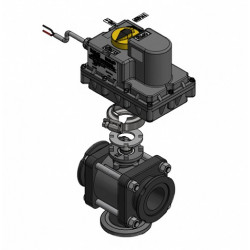 Banjo-Magnetventil, 2&quot;-Flansch, 3-Wege, Anschluss unten, MEVR208BLCF, Arag