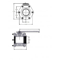 Banjo-Kugelhahn für Tank, 3&quot;F-Gewinde, VTF300FP