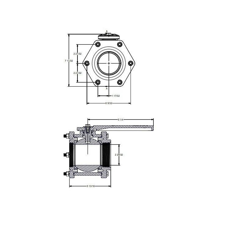 Banjo-Kugelhahn für Tank, 3&quot;F-Gewinde, VTF300FP