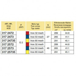 2ARAG suction filter 200-260 l/min 2″ with valve