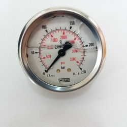 250 bar pressure gauge 1/4&quot; rear, B711W063250T
