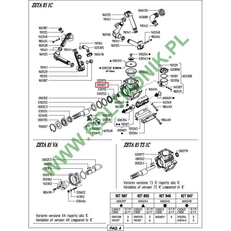Udor Zeta pump needle bearing, 000607