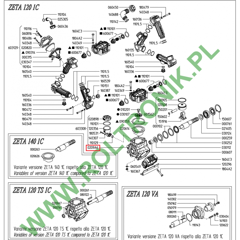Udor Zeta 120/140 Pumpenkörper, 0209A6
