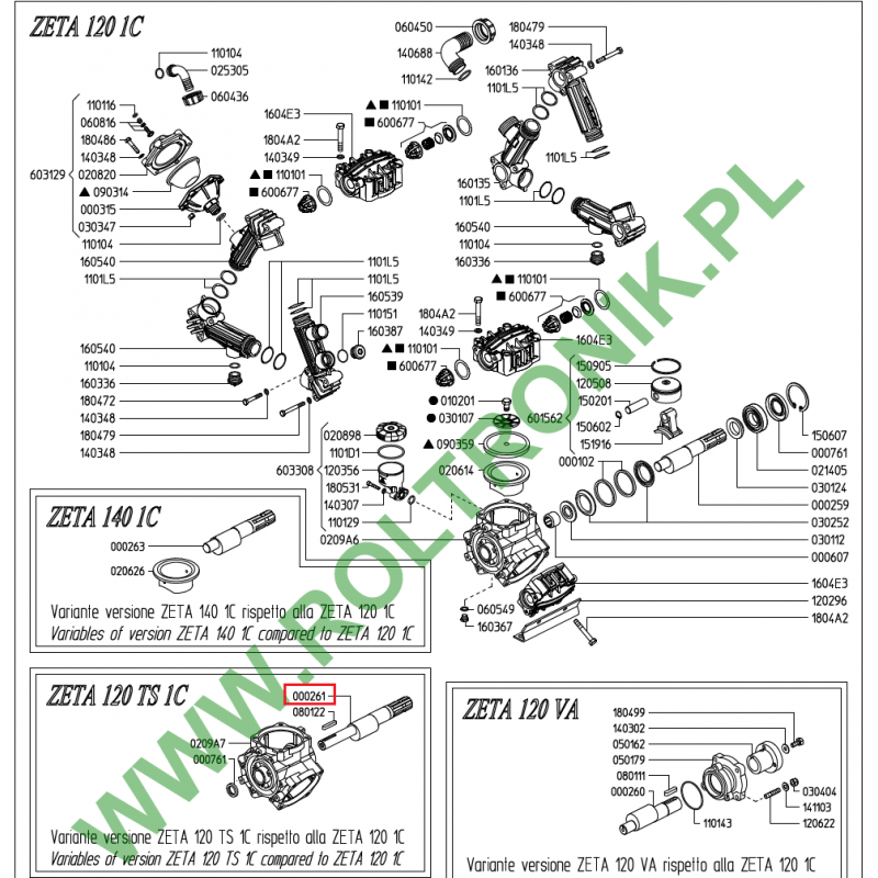 Udor Zeta 120 TS 1C Pumpenwelle, 000261, UD000261