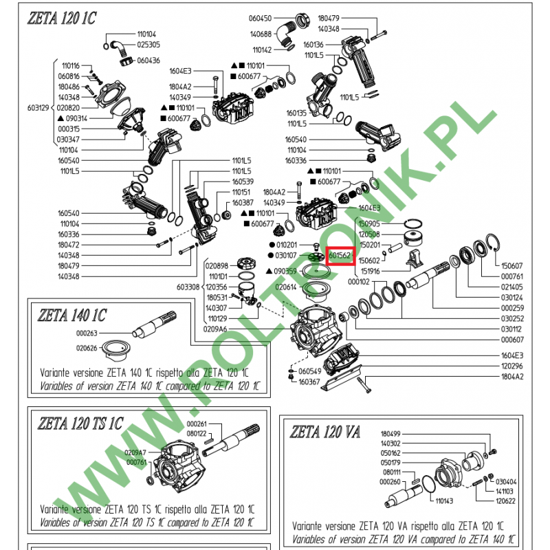 Kolben- und Pleuelsatz für Udor Zeta 120/140 Pumpe, 601562, UD601562