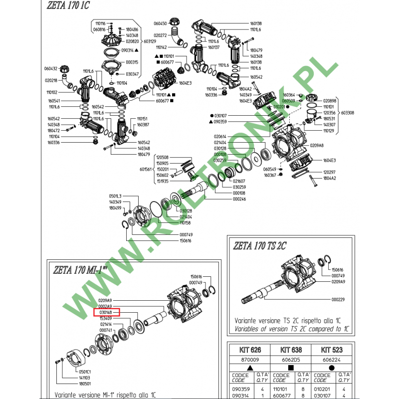 Udor Zeta 170 MI-1" Pumpenwellenring, 030148