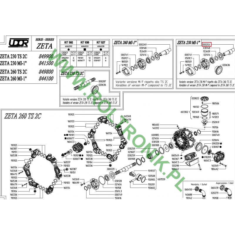 Udor Zeta 230 MI-1&quot; Pumpenwelle, 0002G4