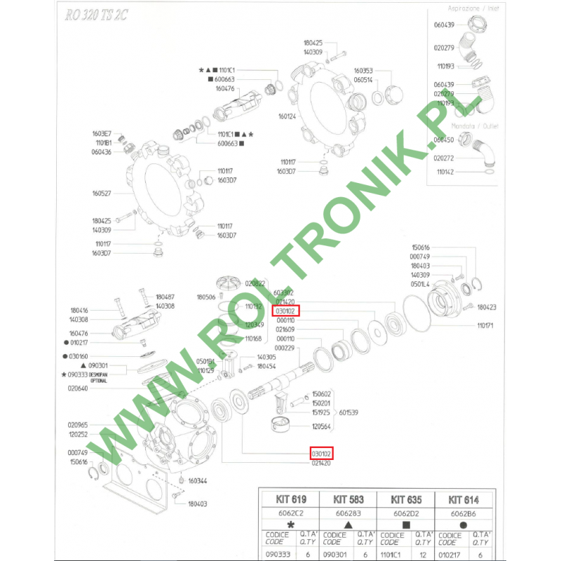 Zeta/RO/Beta/Omega Udor Pumpenwellenring, 030102