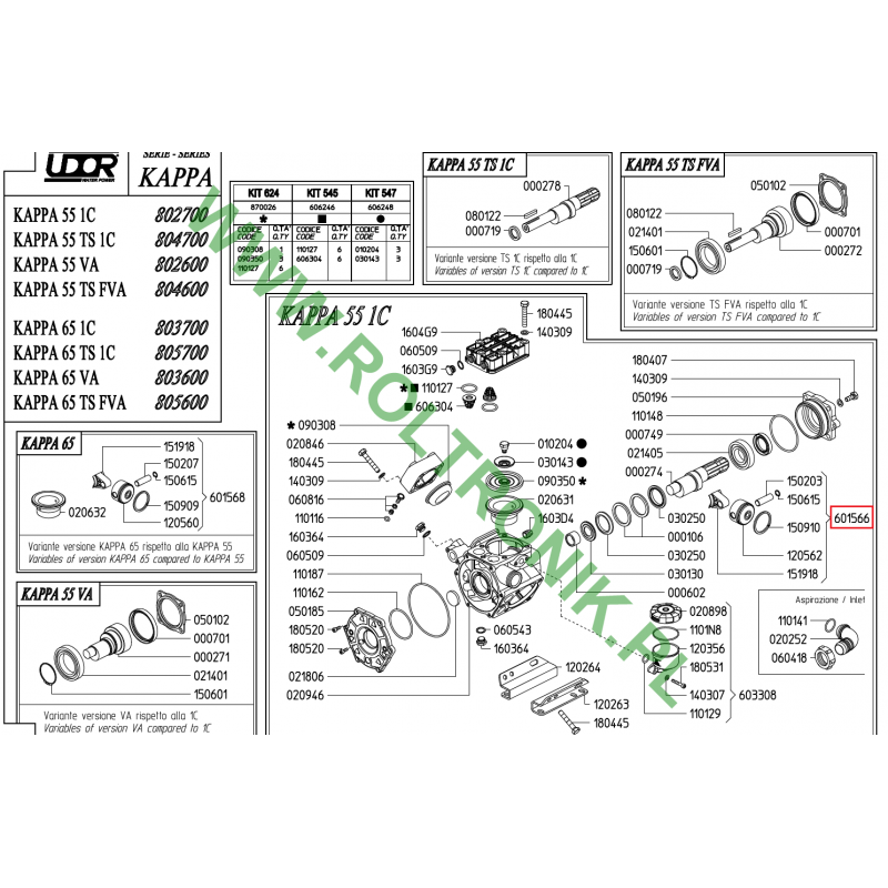 Udor Kappa 55 Pumpenkolben- und Pleuelsatz, 601566, UD601566
