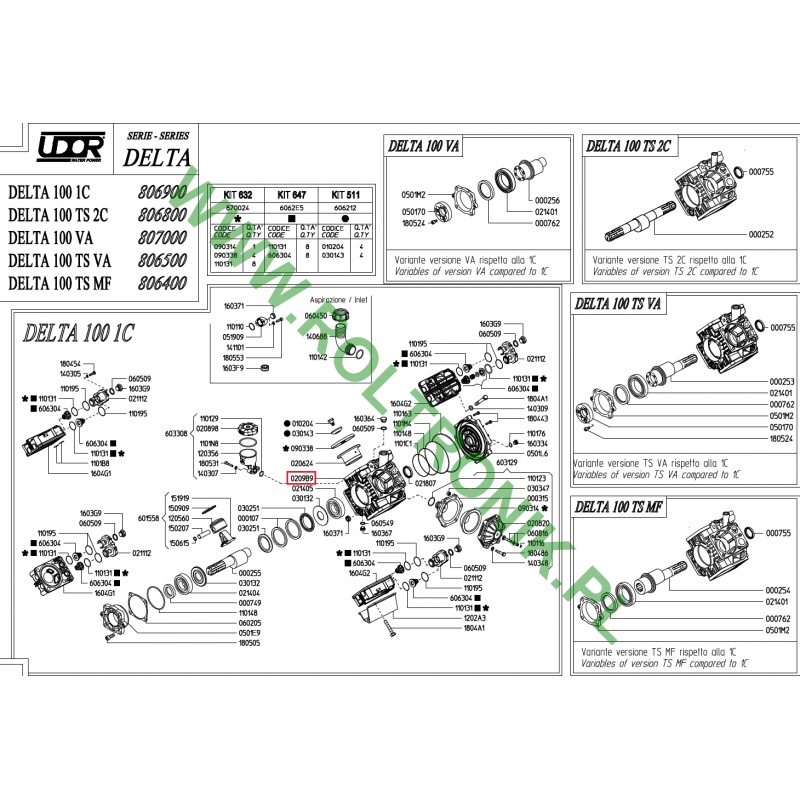 Udor Delta 100 Pumpenkörper, 0209B9