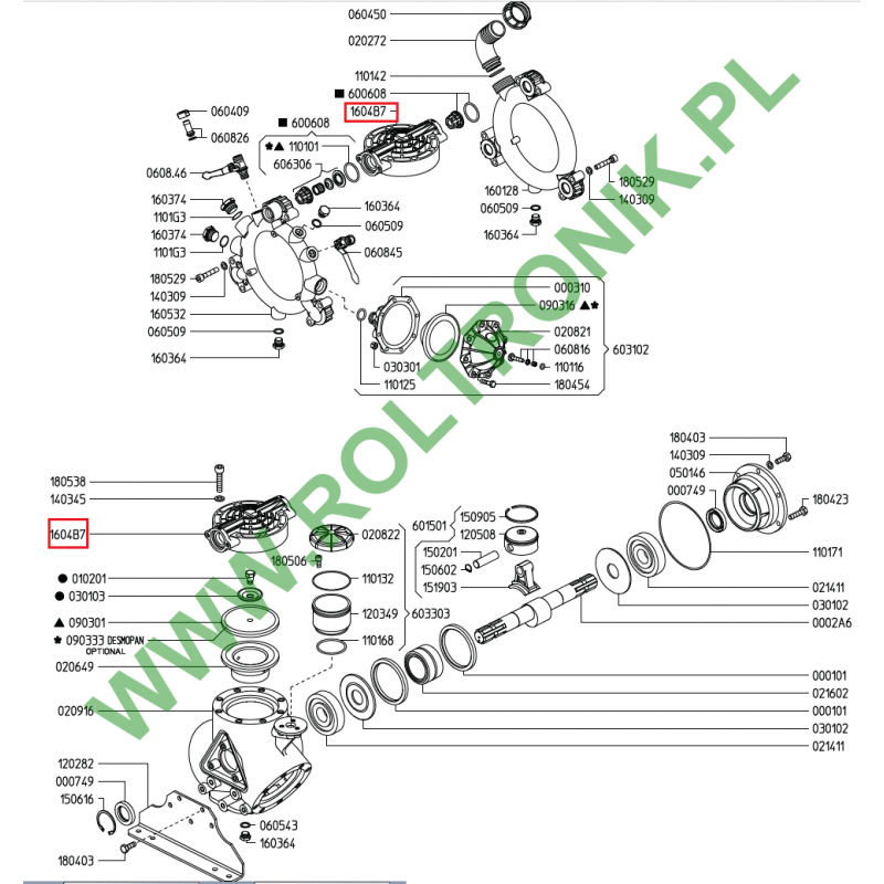 Udor Omega 140 TS 2C Pumpenkopf, 1604B7