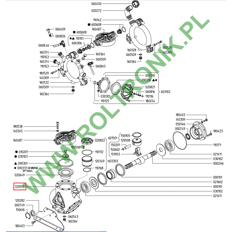 Udor Omega 140 TS 2C Pumpenkörper, 020916