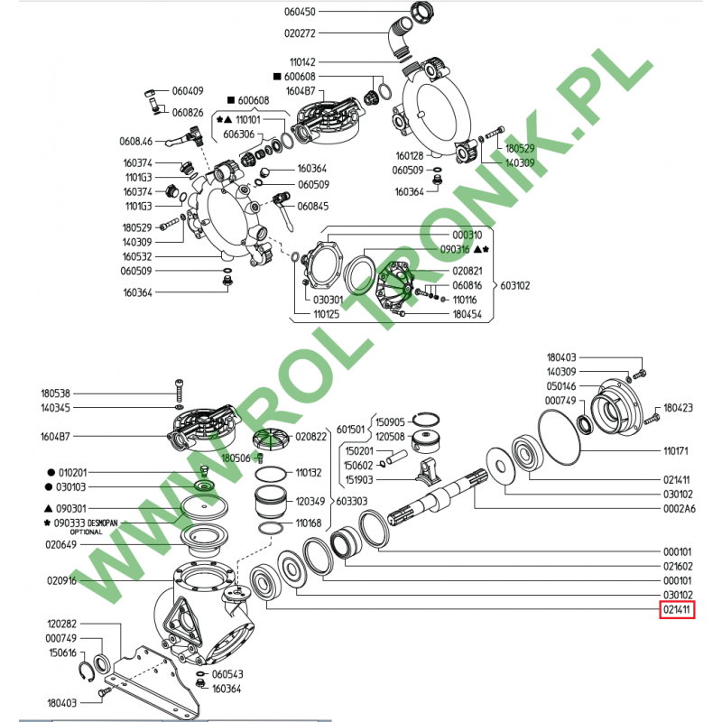 Udor Omega 140 TS 2C Pumpenlager, 021411