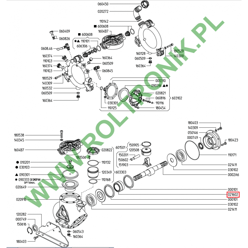 Udor Omega 140 TS 2C Pumpenlager, 021602