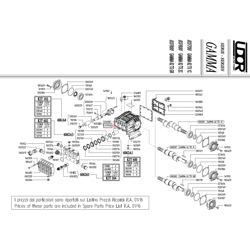 Udor Gamma 62 Pumpenhülse, 011506