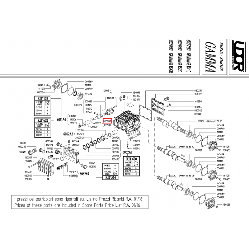 Udor Gamma 62 Pumpenkörper, 0209B7