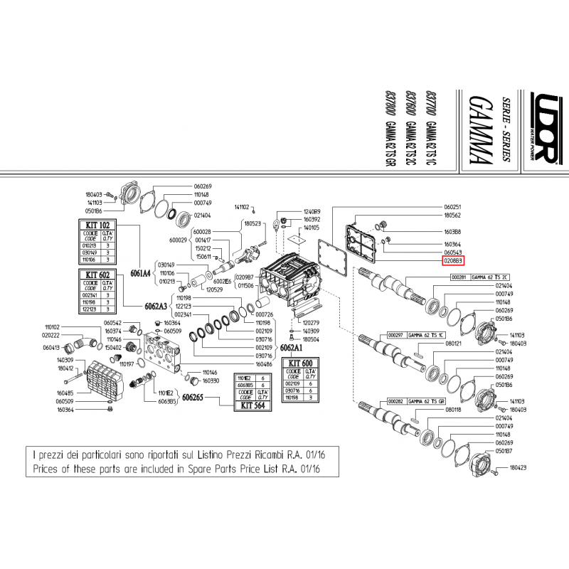 Udor Gamma 62 Pumpenrückgehäuse, 0208B3