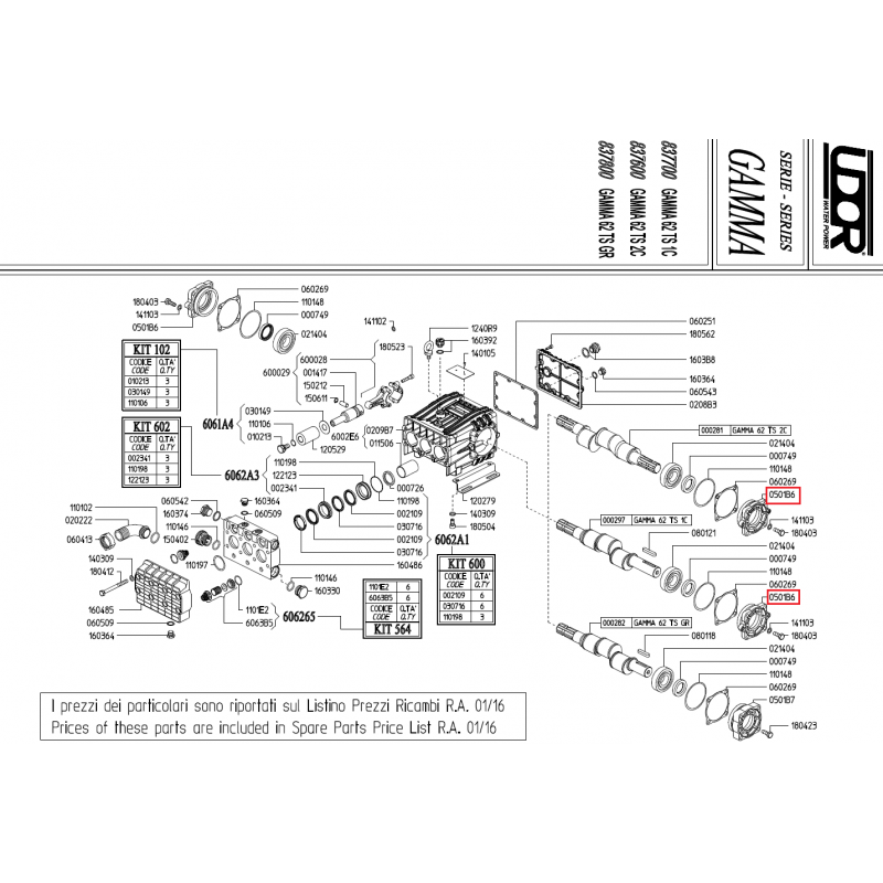 Udor Gamma 62 Pumpenflansch, 0501B6