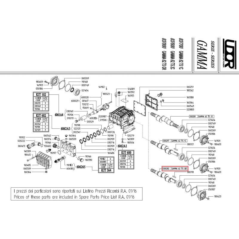 Udor Gamma TS GR Pumpenwelle, 000282