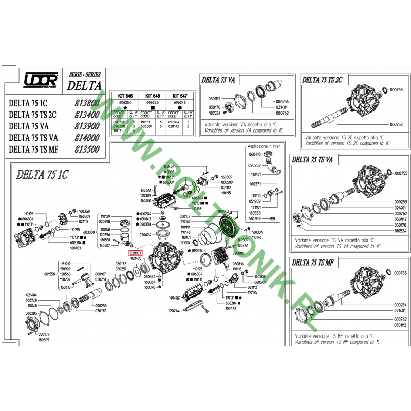 Crankase Udor Delta 75, 0209C4