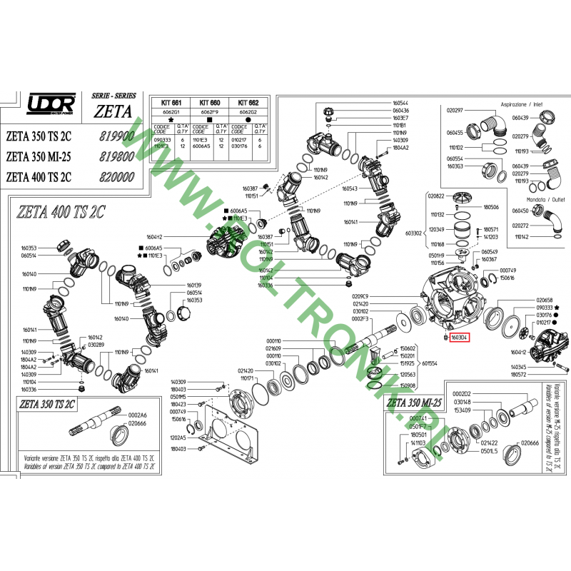 3/8"M-Stecker für Udor Zeta 350/400 Pumpe, 1603D4