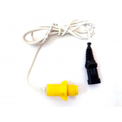 Yellow flowmeter sensor with LED and 3-pin plug, 303L4999AMP, Polmac