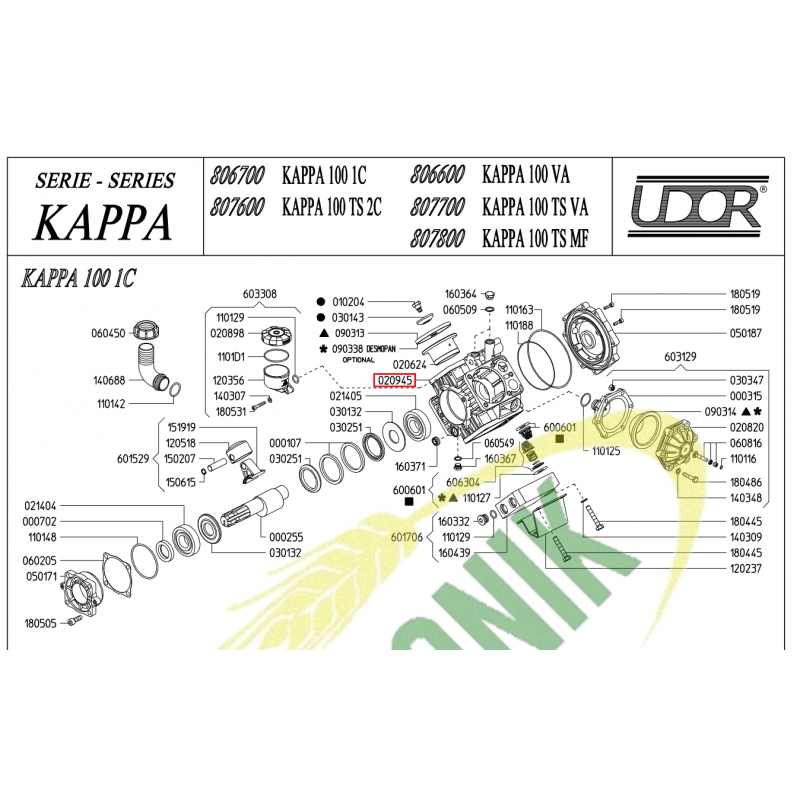 Udor Kappa 100 1C Pumpenkörper, 020945
