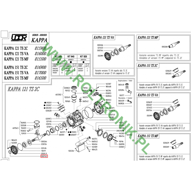 Udor Kappa 121/151 Pumpe köchelnd, 000763