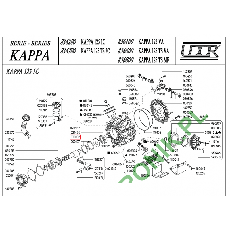 Udor Kappa 125 Pumpenring, 030152
