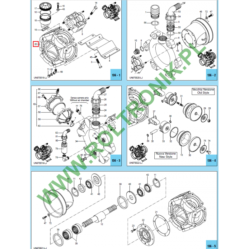 Pumpenkörper Annovi Reverberi 180-230-260 BP, 750010