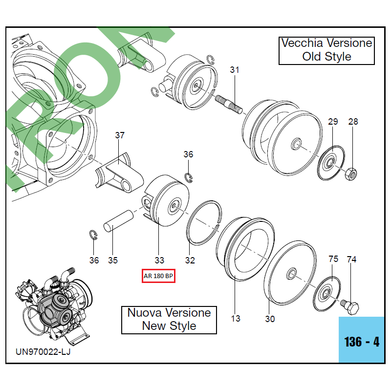 Annovi Reverberi 180 BP Pumpenkolben, 750121