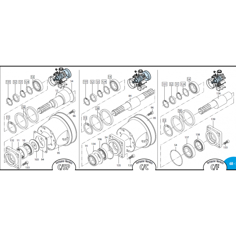 C/SP-Welle der Annovi Reverberi 1064-Pumpe, 1800200