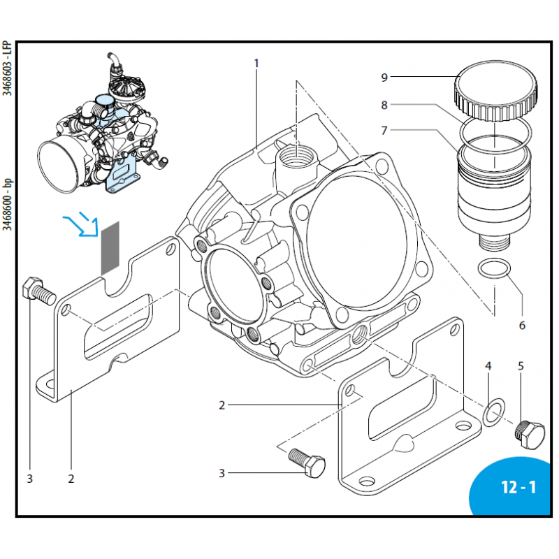 Annovi Reverberi 120BP/140BP Pumpenfuß, 3460100