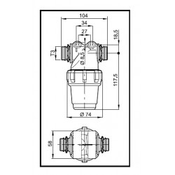 2Abschnittsfilter 80-100 l/min T3M, ARAG