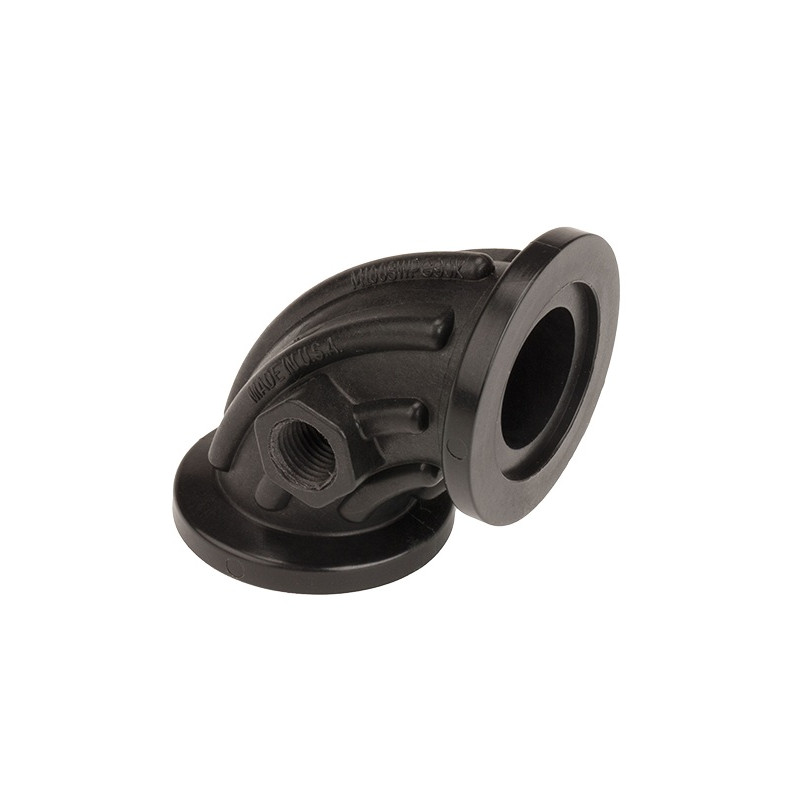 Verstärkter Banjo-Winkel, Flansch 2x1" mit einem 1/4"F-Manometerausgang, M100SWPG90