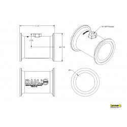 Banjo-Verlängerungsflansch 3&quot; mit 1/4&quot; Manometerausgang, M300CPG55G