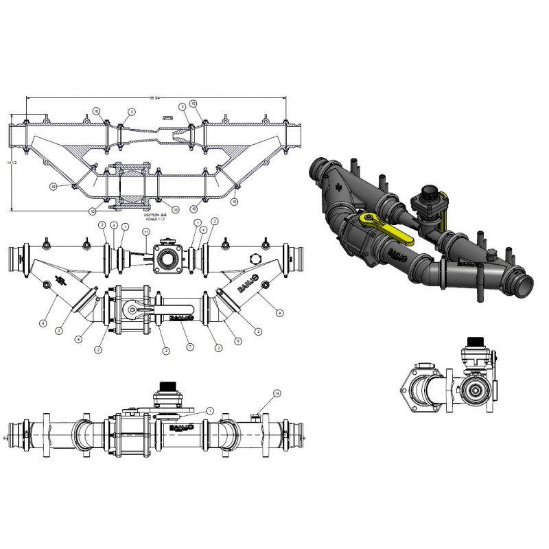 Banjo komplettes 3&quot;-Ansaugsystem mit Auswerfer, MIS300AAK